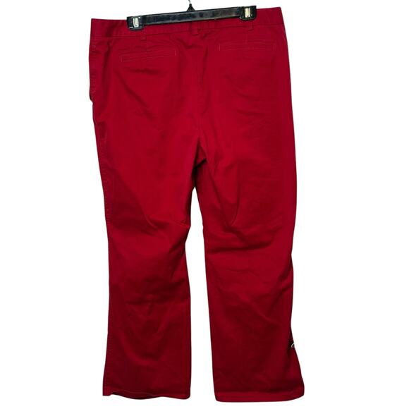 Lands End Size 16 Red Mid Rise Trouser Leg Chico Pants Trousers - Picture 5 of 8